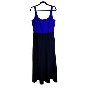 The Lady & the Sailor Two Tone Blue Sleeveless Midi Dress S / M Quiet Luxury